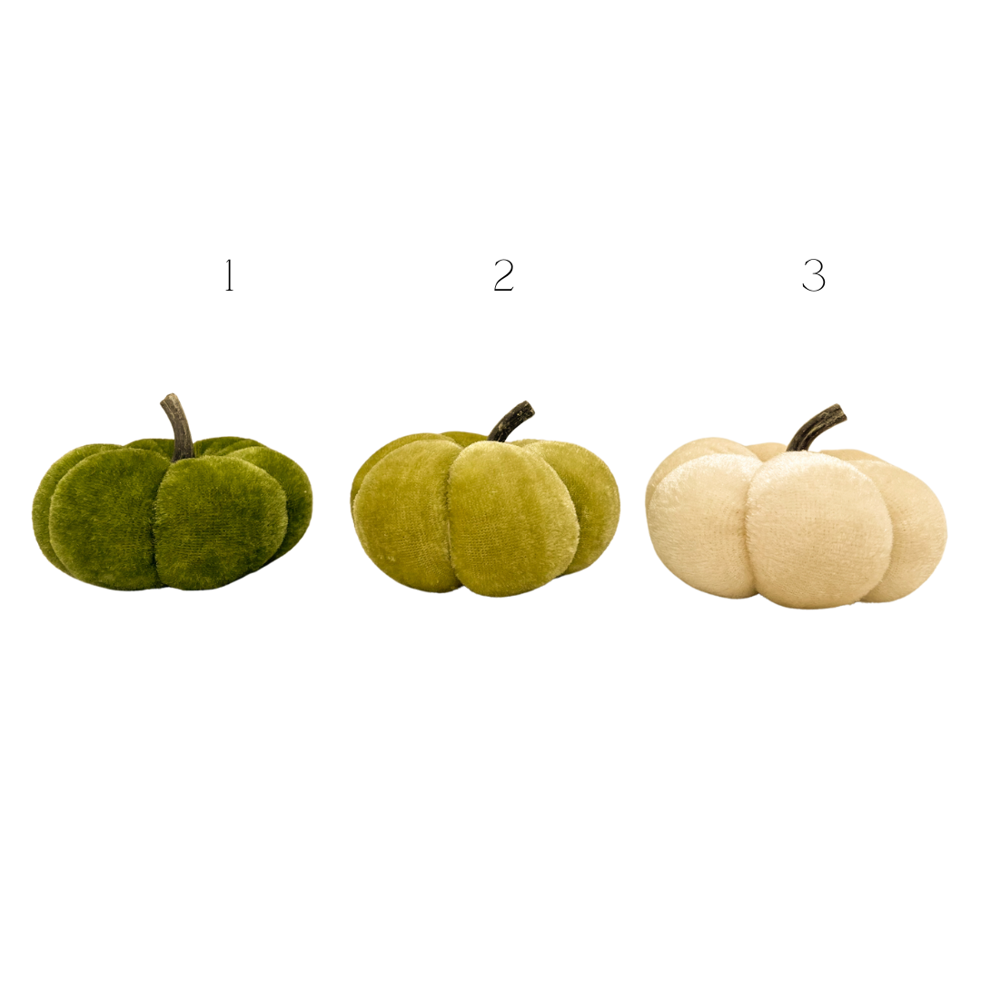 Small green velvet pumpkins