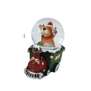 Christmas figure in snowglobe train