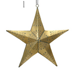 Large Gold Iron Star Hanging Decoration 3 ass