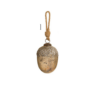 10cm Antique finish glass acorns