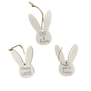 White ceramic hanging bunny ears