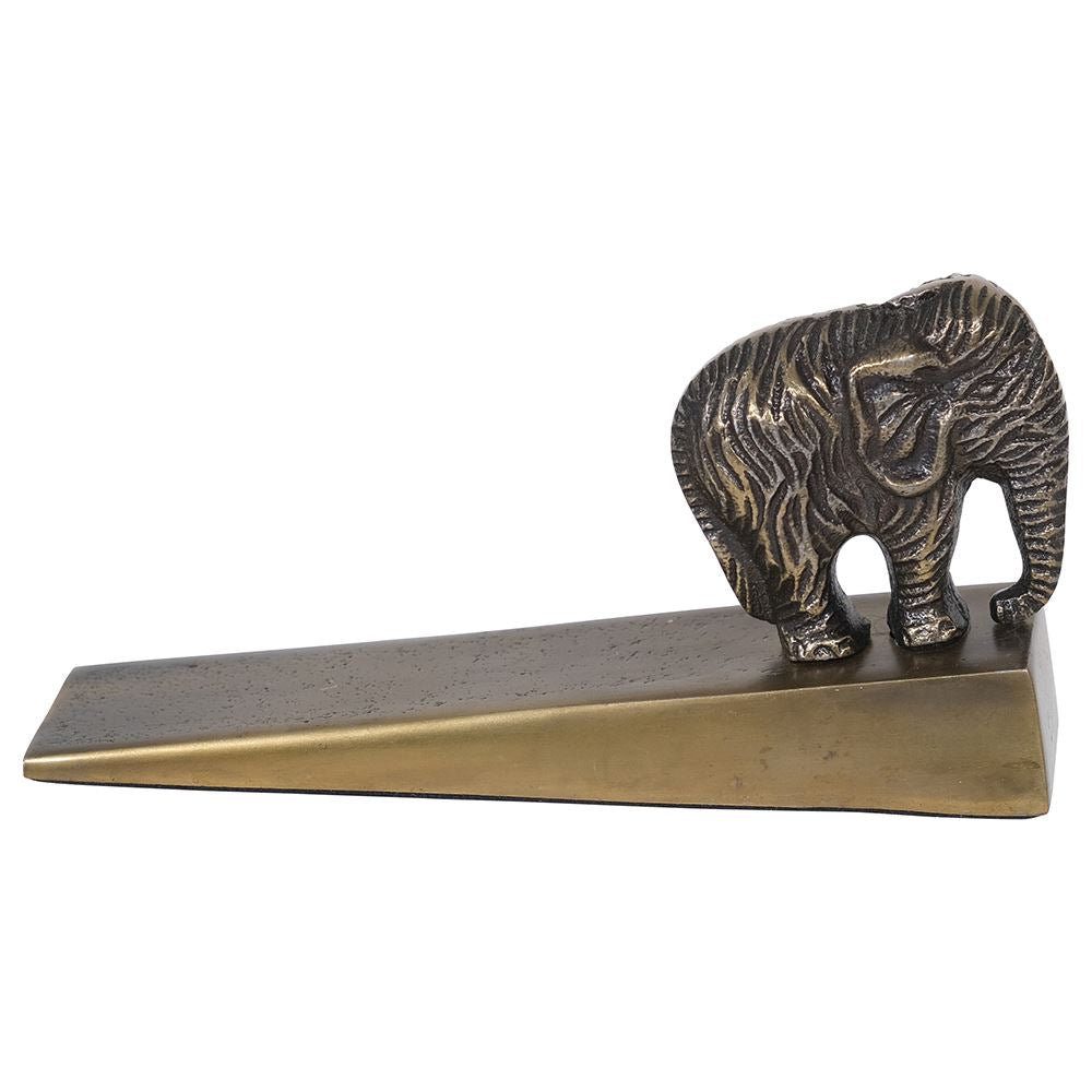 Brass elephant doorstop