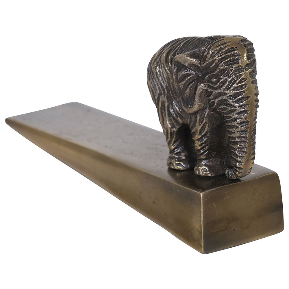 Brass elephant doorstop