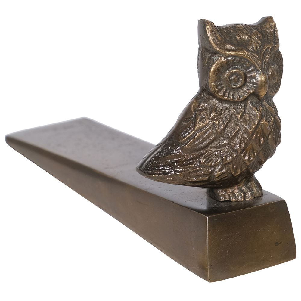 Brass owl doorstop