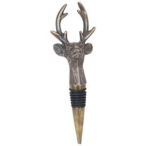 Brass stag head bottle stopper