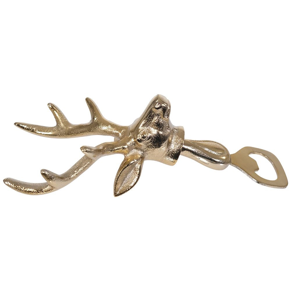 Gold stag head bottle opener