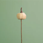 Mini velvet cream pumpkin picks - 3cm