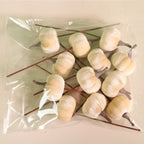 Mini velvet cream pumpkin picks - 3cm