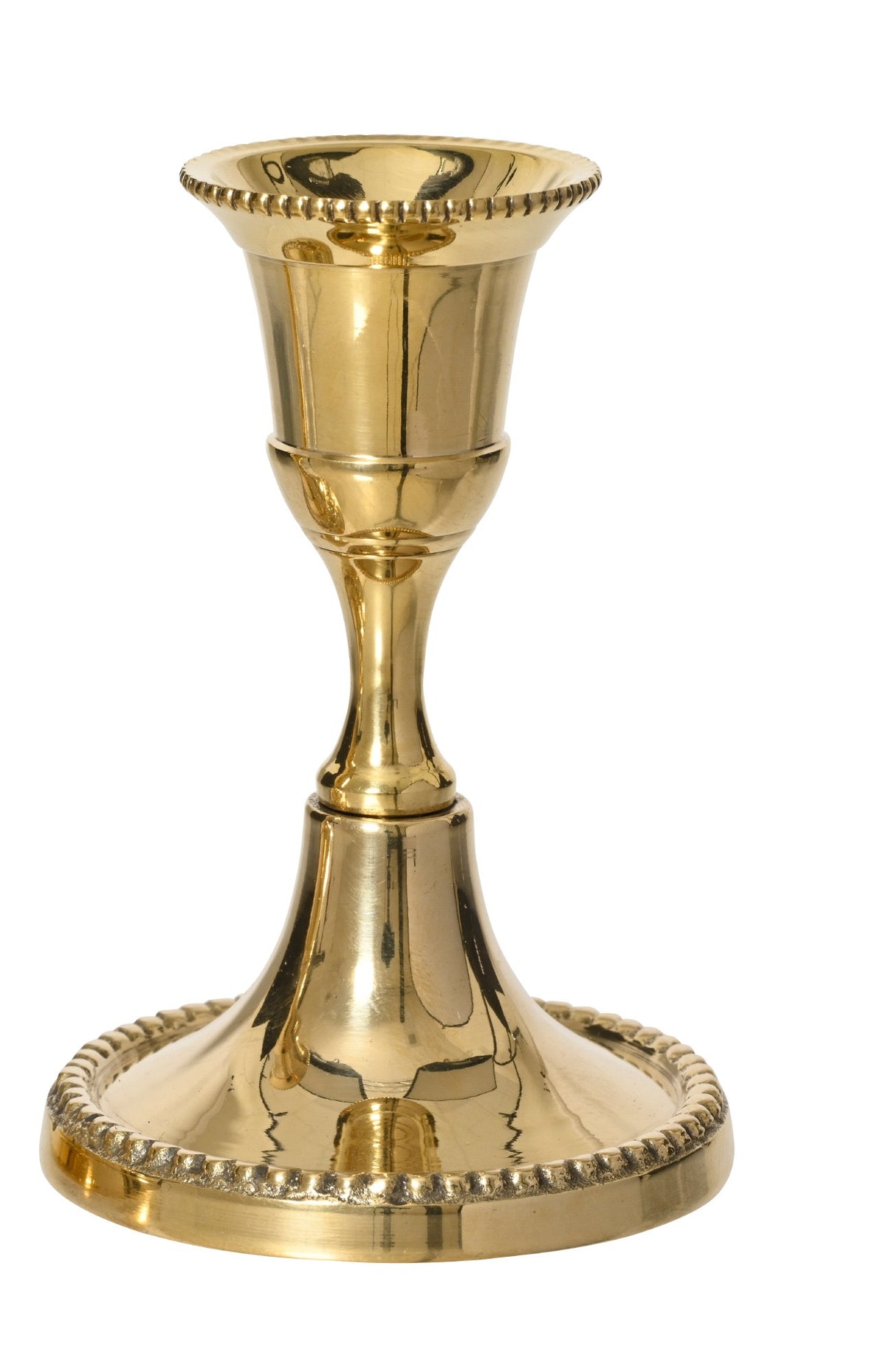 Short brass/gold candle holders