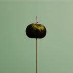 Dark green velvet pumpkin pick - 5cm