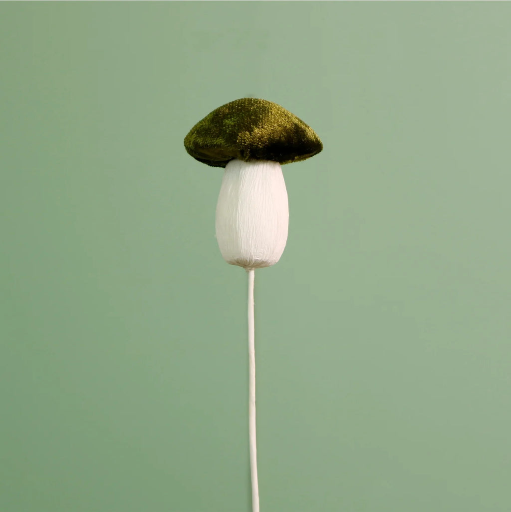 Dark green velvet mushroom picks
