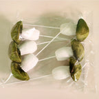 Dark green velvet mushroom picks