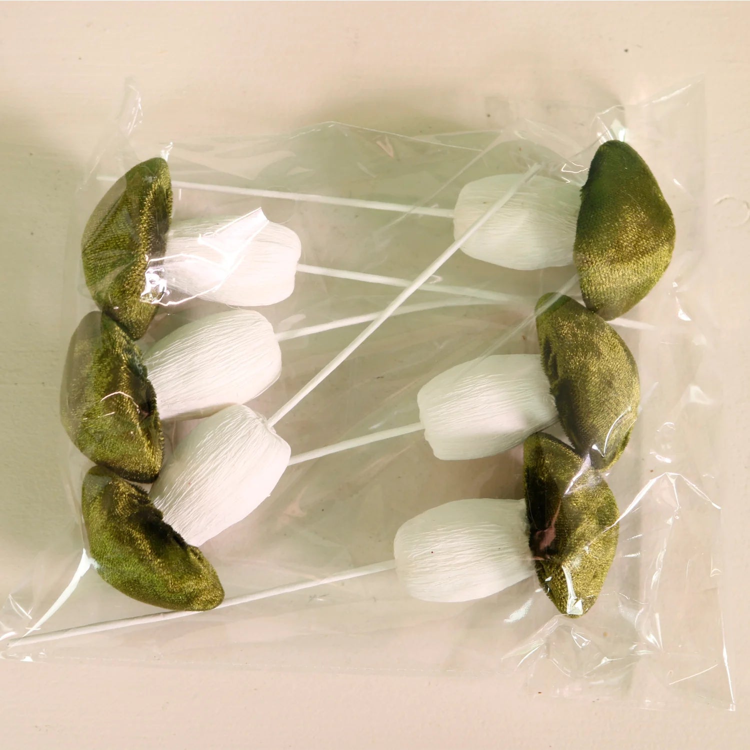 Dark green velvet mushroom picks