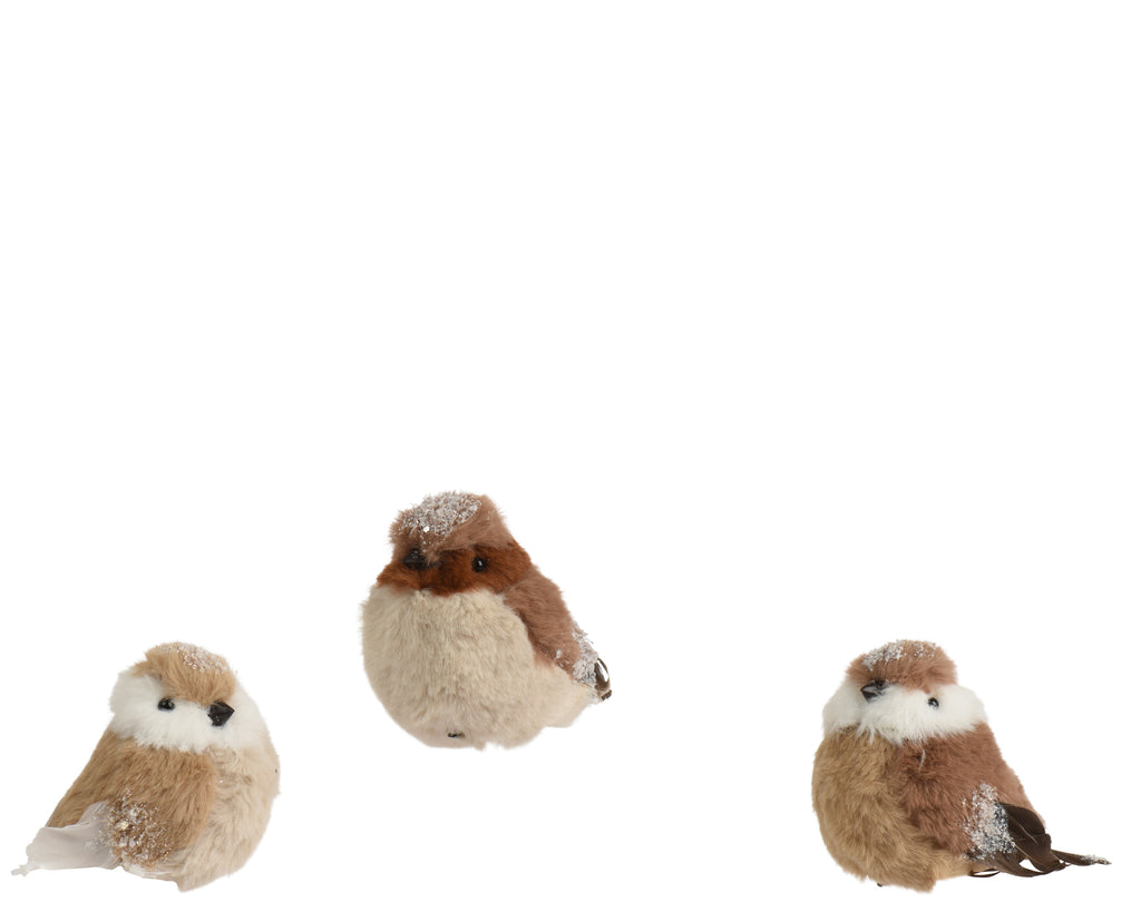 Brown bird clip on decorations