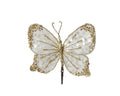 Cream and gold glittery butterfly clip