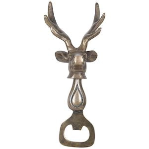 Antique brass stag head bottle opener