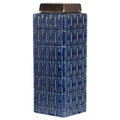 Navy and gold square lidded jar