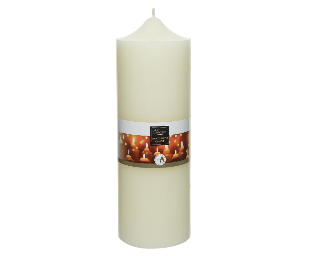 Thick wax pillar church candle (25cmH)