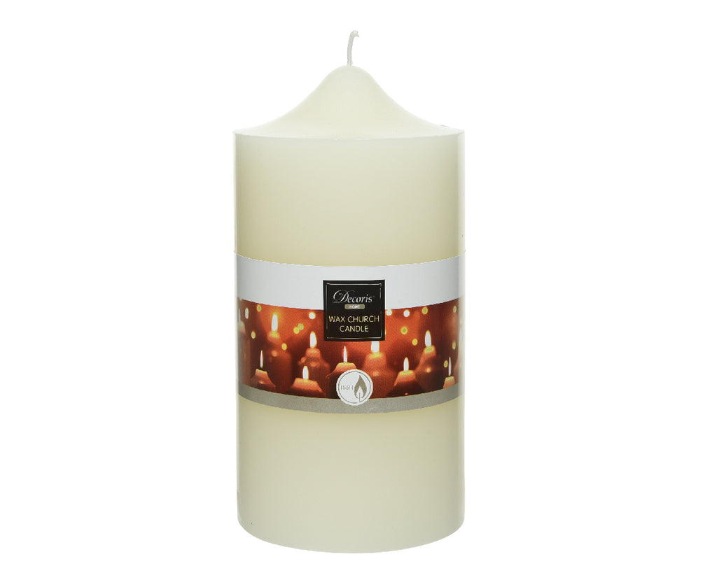 Thick wax pillar church candle (20cmH)