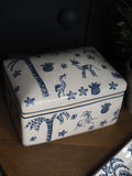 Blue & white palm tree storage box