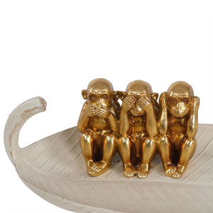 No evil monkey leaf trinket plate