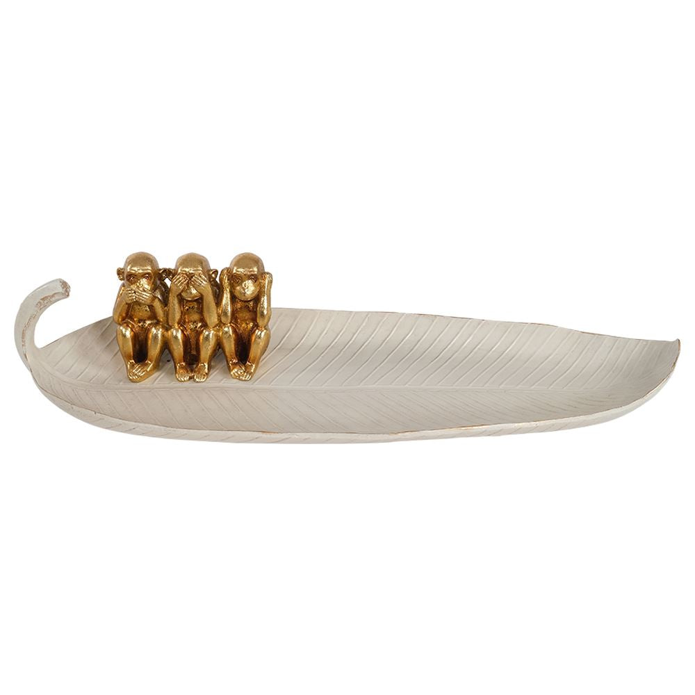 No evil monkey leaf trinket plate