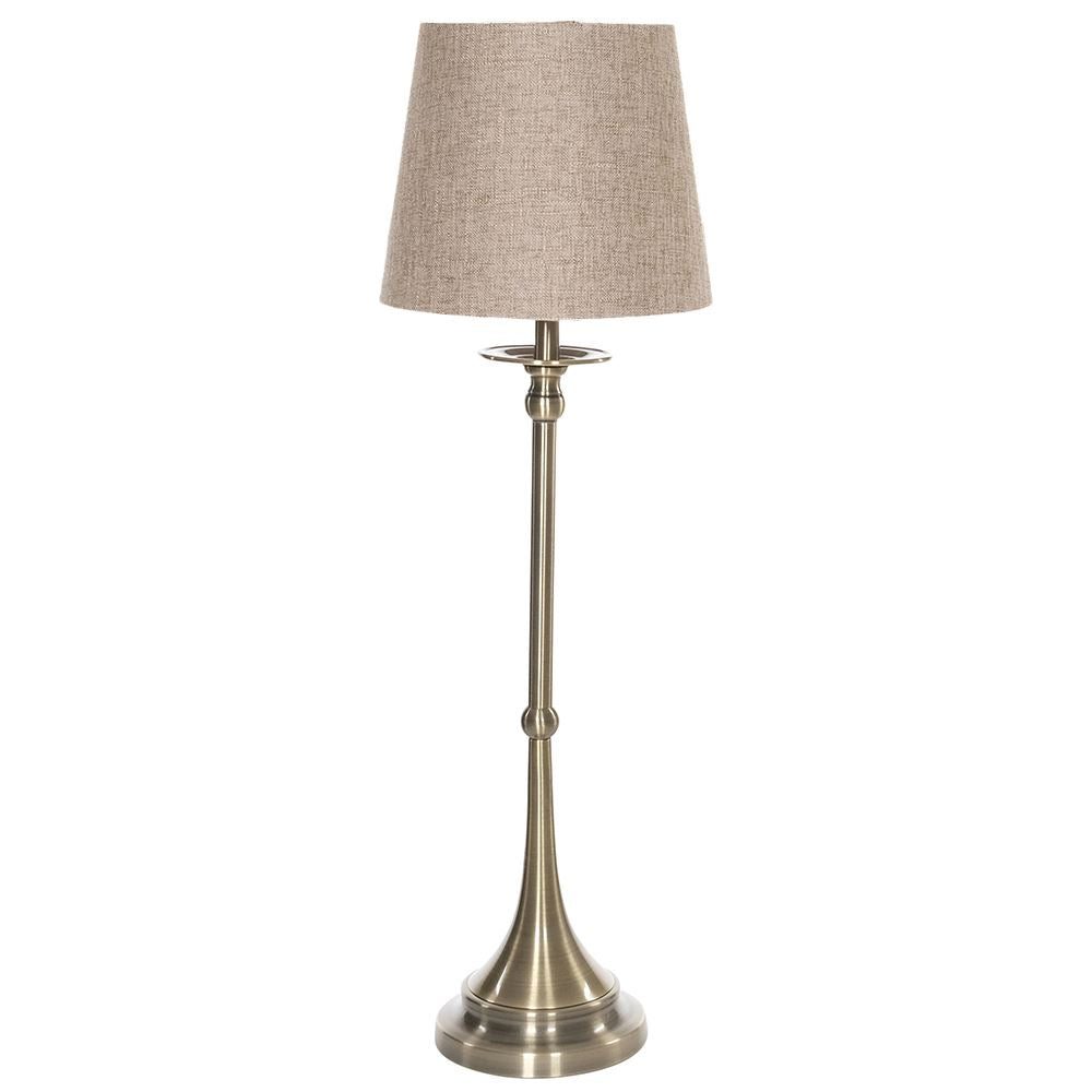 Tall slim bronze table lamp