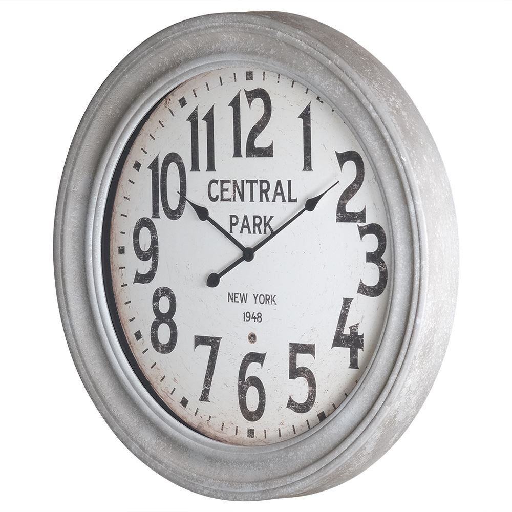 Large grey Central Park wall clock