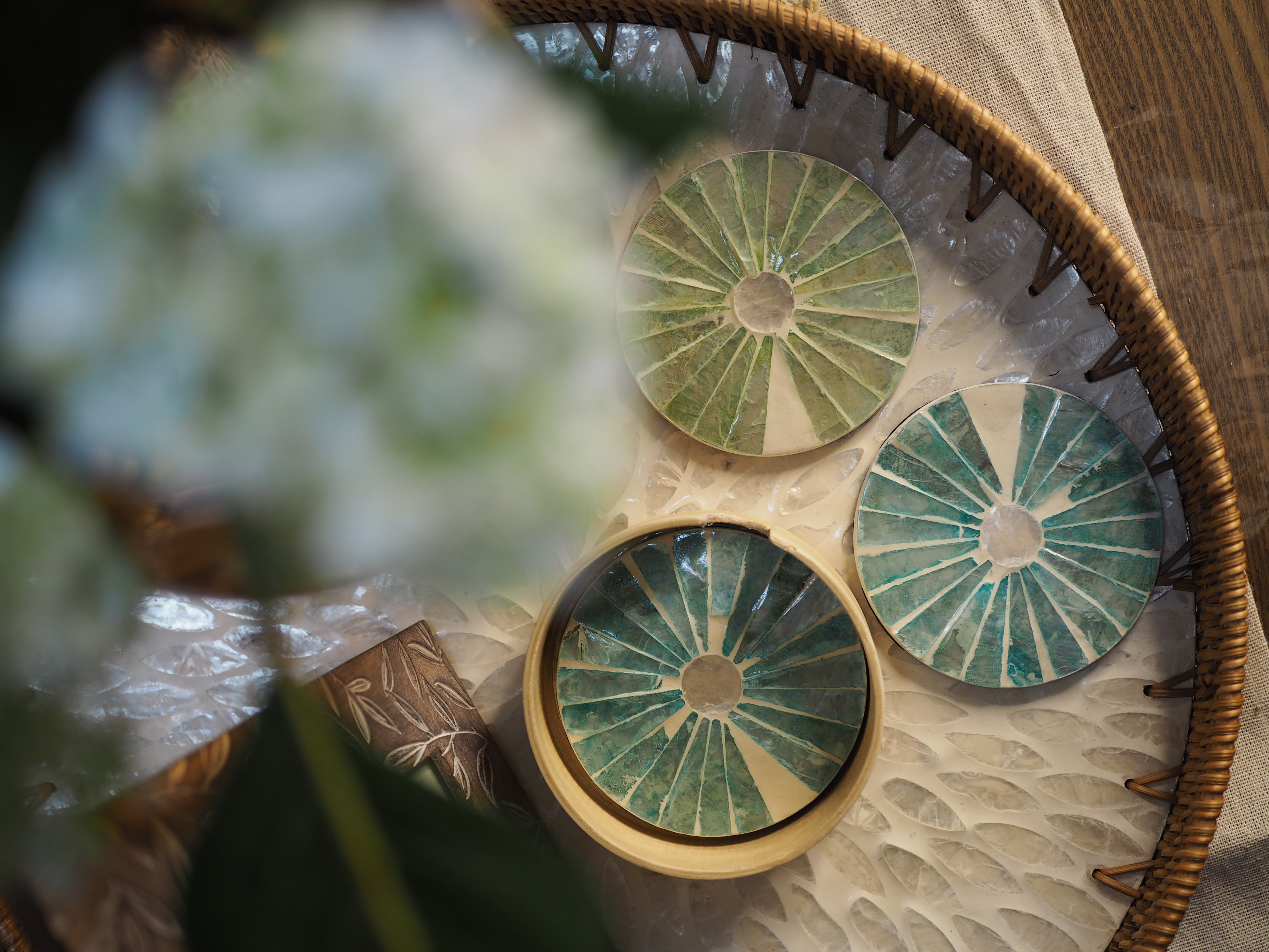 Capiz coasters- set of 4