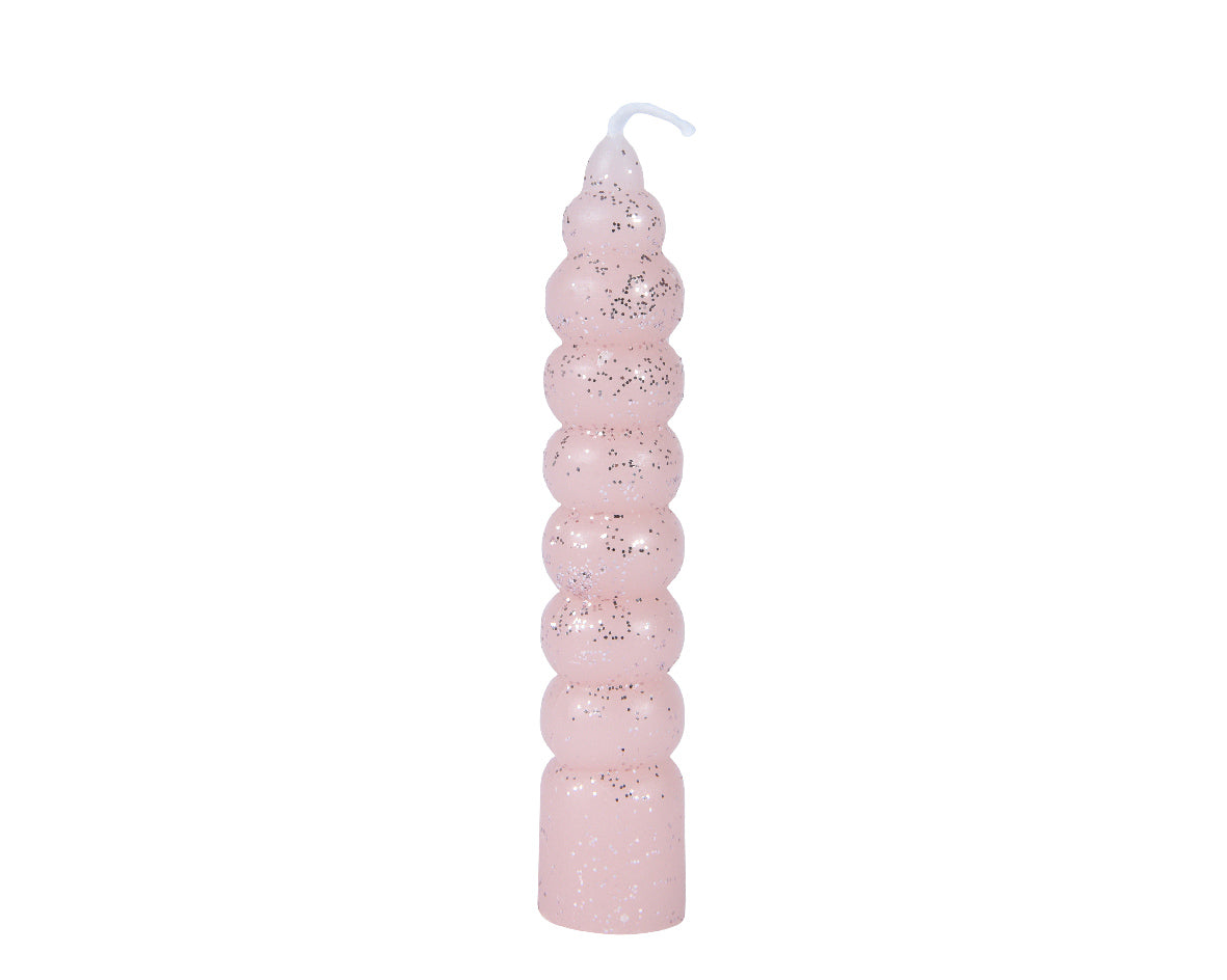 Blush pink bubble effect dinner candles