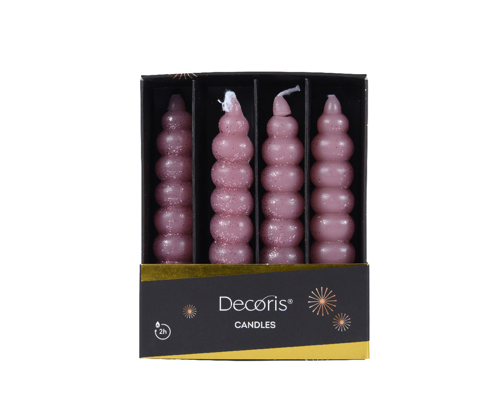 Velvet pink bubble effect dinner candles