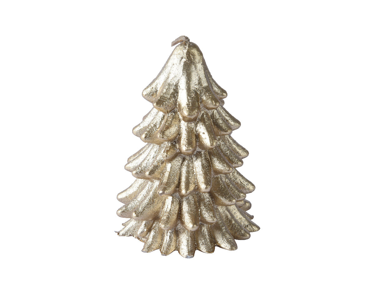 Gold Christmas tree shaped candle