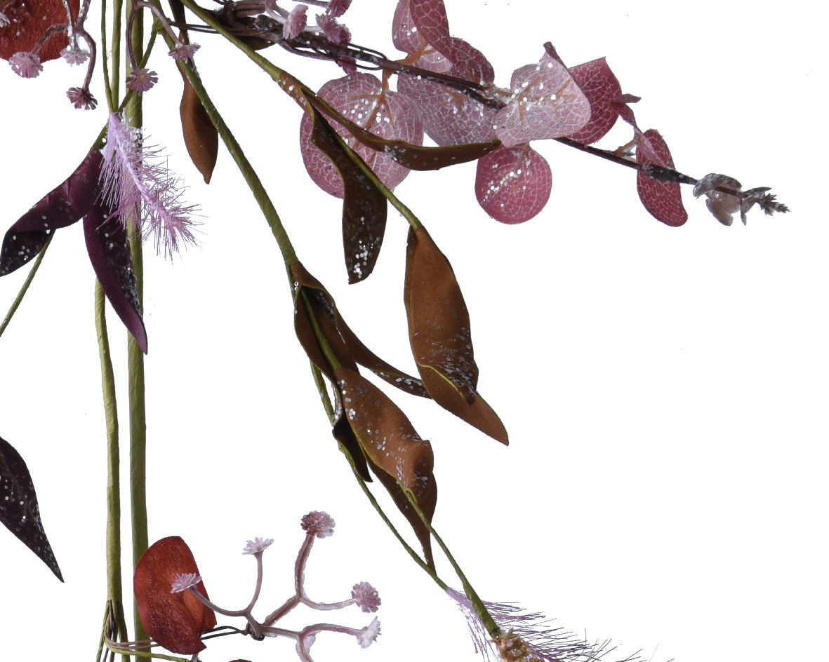 Purple eucalyptus garland with glitter finish