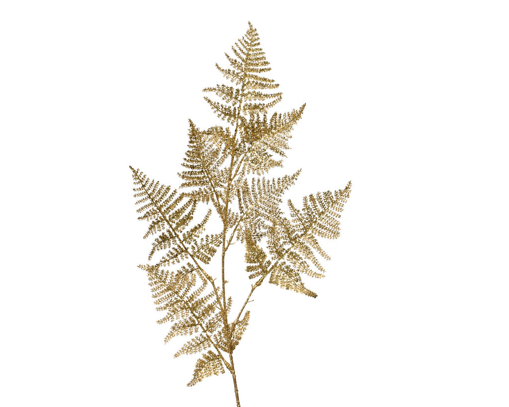 Gold fern leaf glitter spray