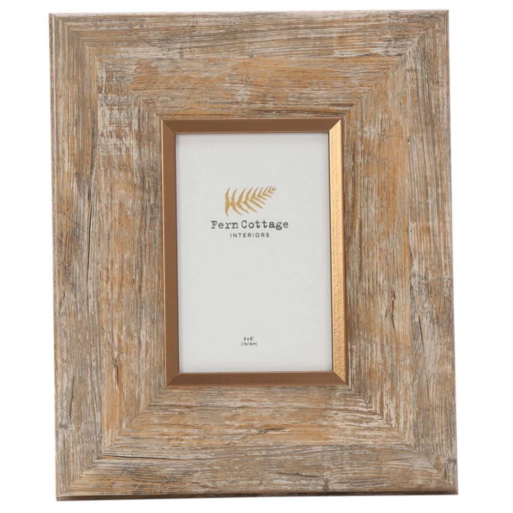 Rustic frame with rose gold trim 4 x 6