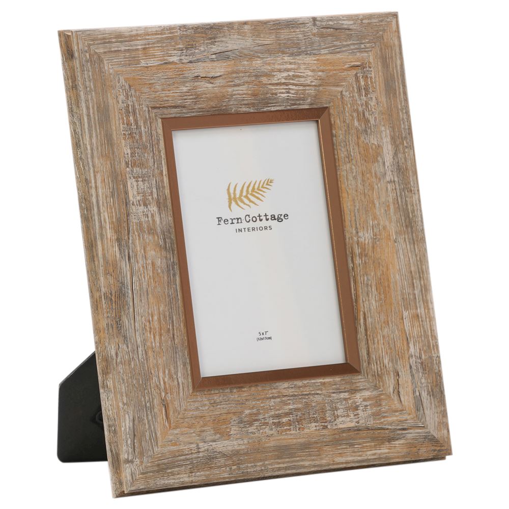 Rustic frame with rose gold trim 5 x 7