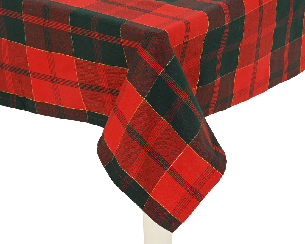 Christmas red and green checked tablecloth