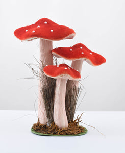 Red and white spotted toadstool cluster-large