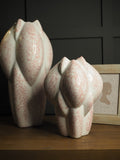 White & pink irregular stoneware vase