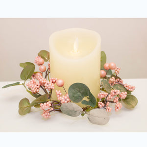 Blush pink berry candle ring