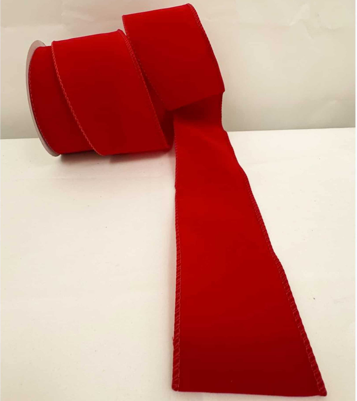 Red velvet wired ribbon