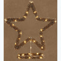 Champagne brushed effect light up star on stand - 43cm