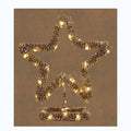 Champagne brushed effect light up star on stand - 30cm