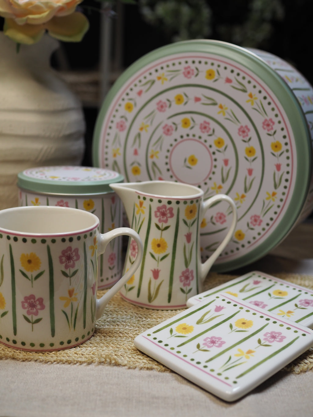 Pastel Meadow Porcelain Coaster