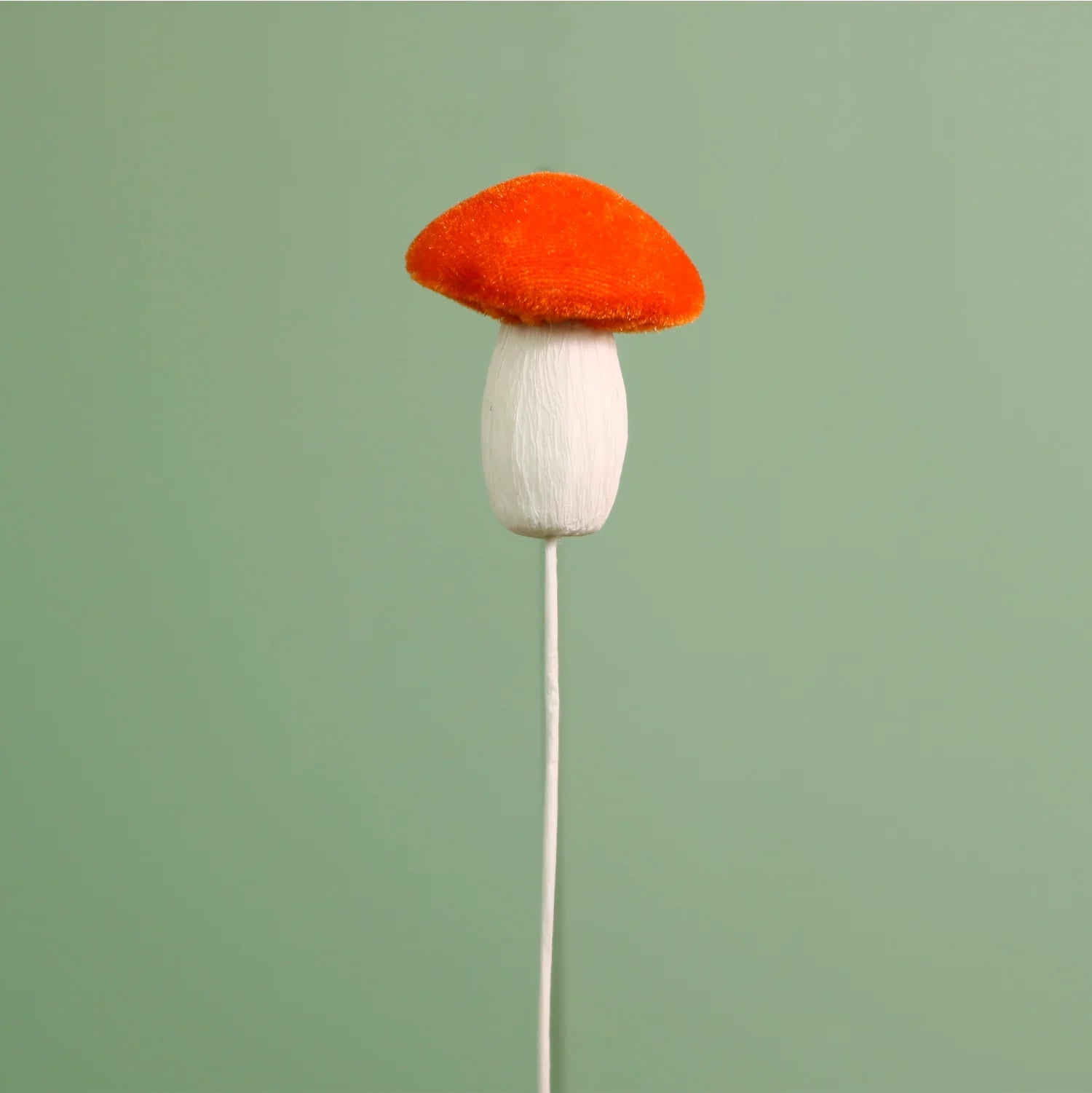 Burnt orange velvet mushroom picks