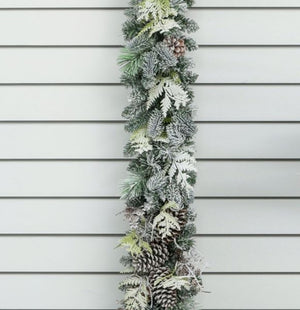 180cm Flocked pine cone garland