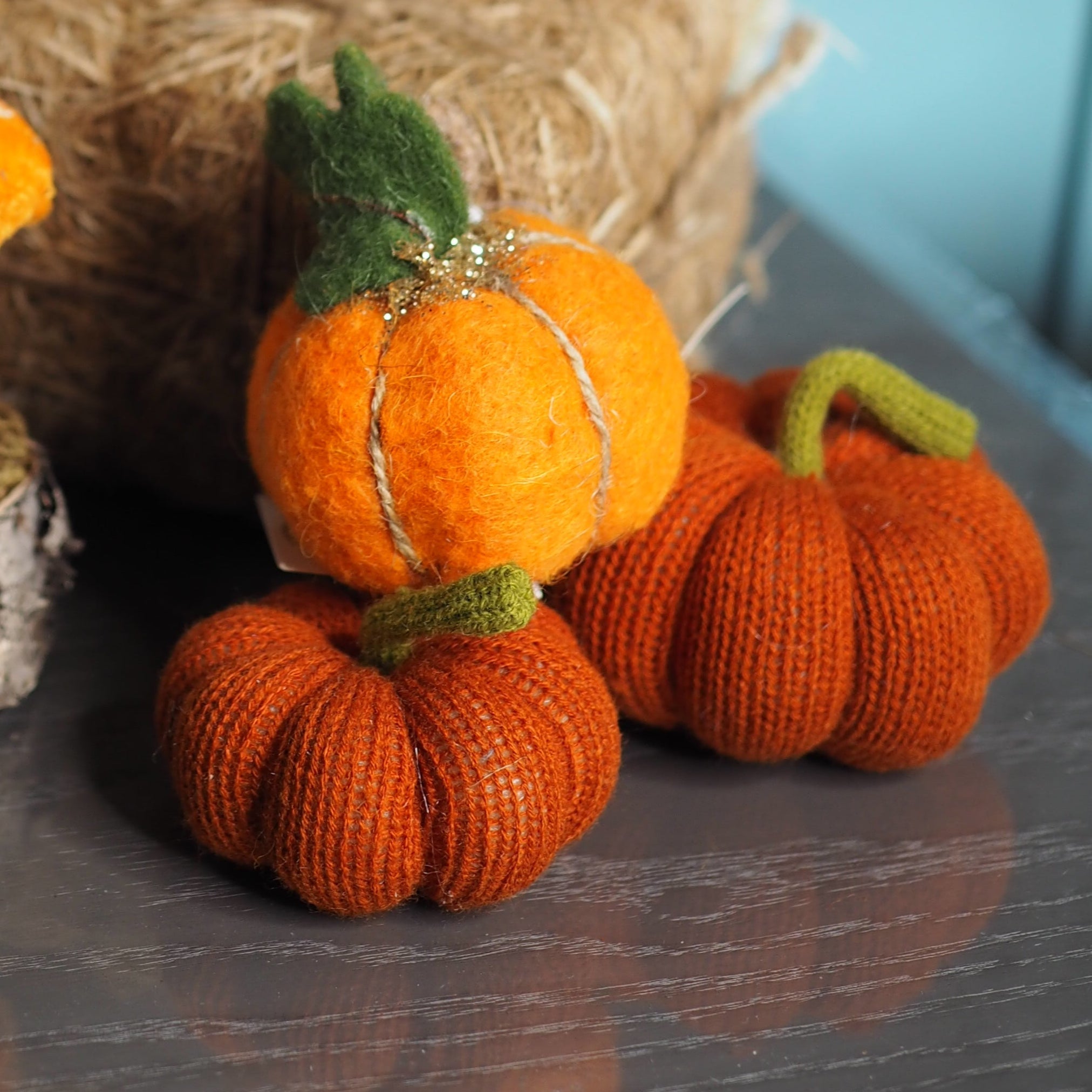Orange felt pumpkin