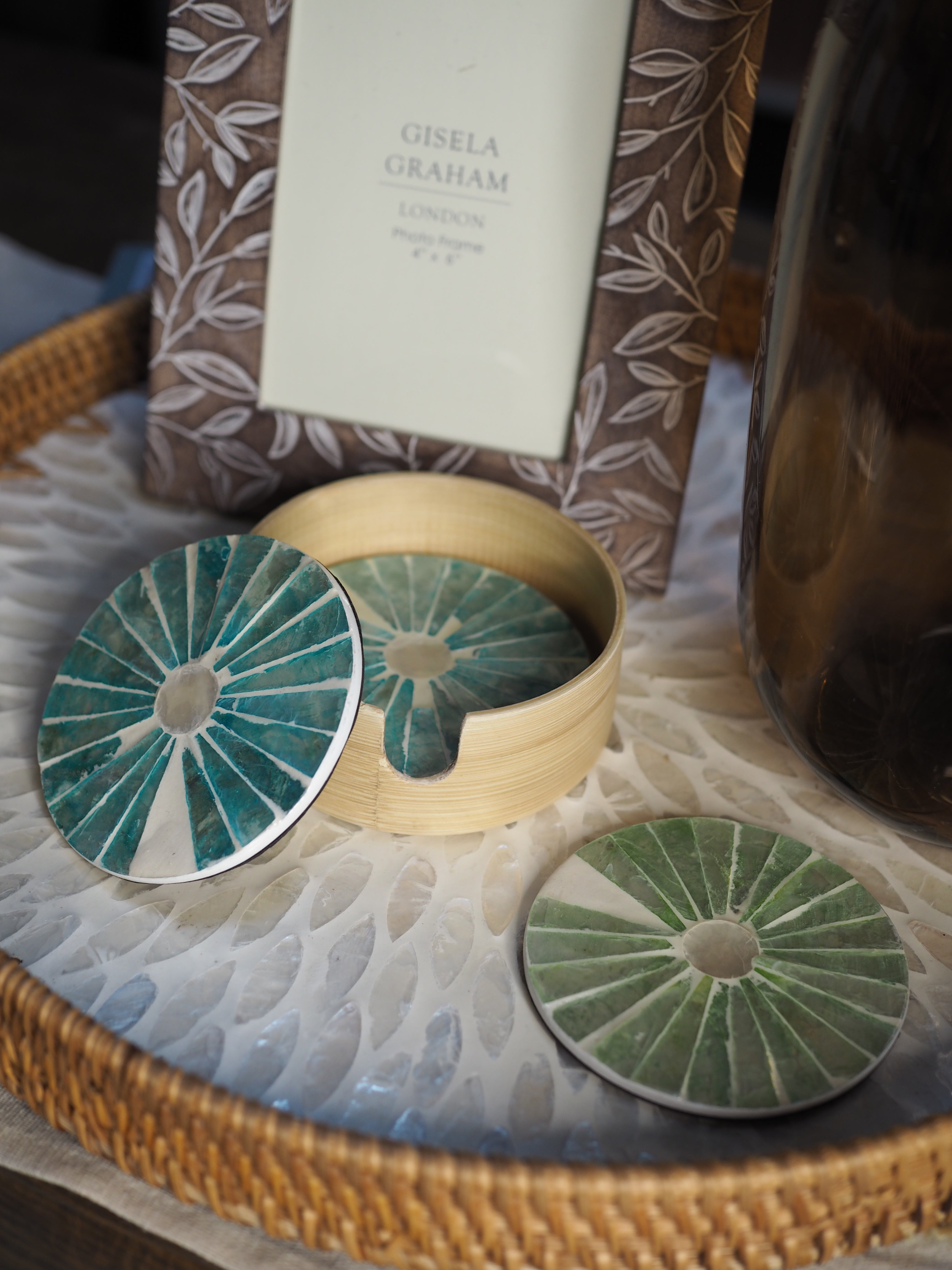 Capiz coasters- set of 4