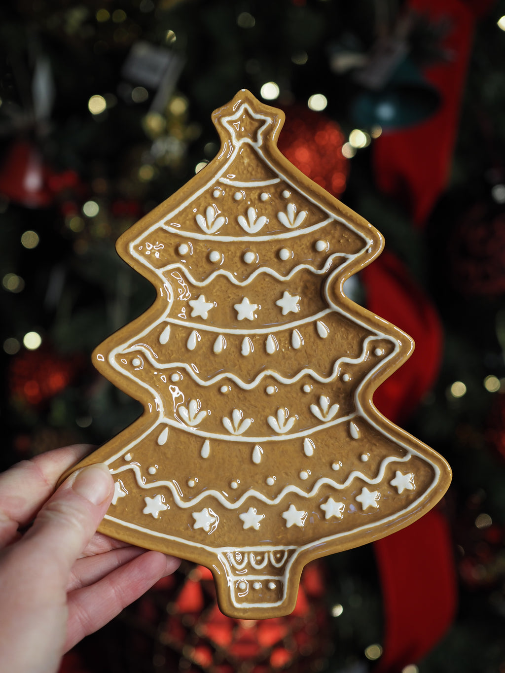 Ceramic gingerbread tree plate