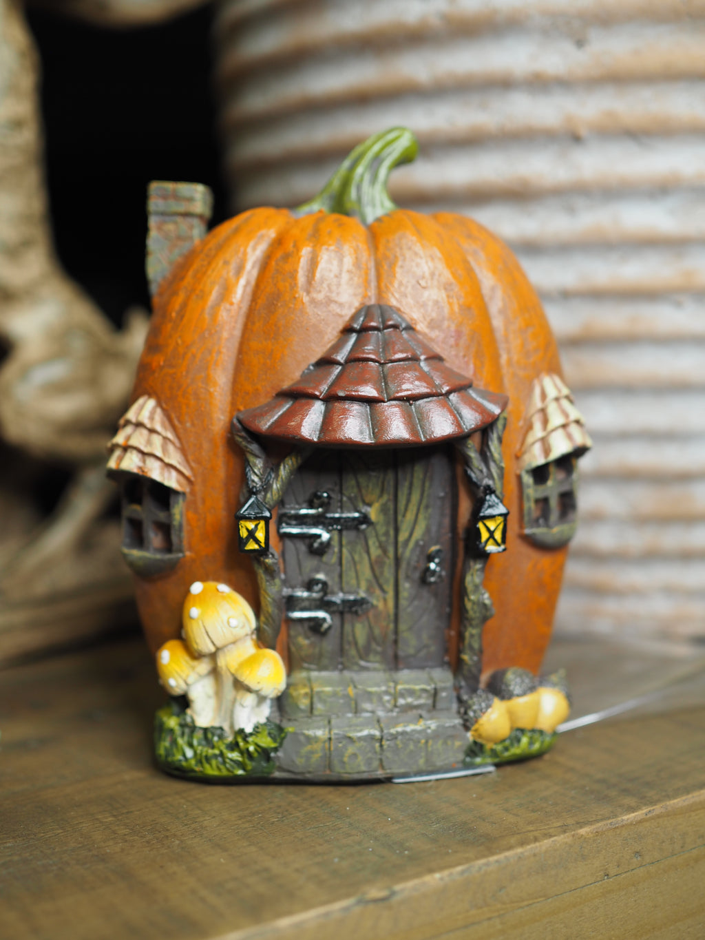 Light up pumpkin house